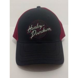 *SOLD* Harley Davidson Hat Womens Embroidered Baseball Cap Black & Burgundy